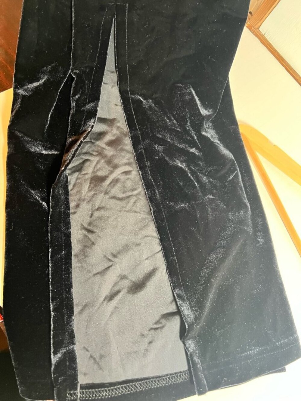 Vtg Y2K Ronni Nicole Black Velvet Maxi Dress Sz Small Fairy Gothic. Q - Picture 8 of 8